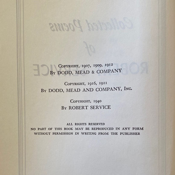 Collected poems of Robert Service poetry Canadian - Picture 5 of 14